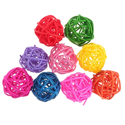 HOMFAMINI 50 Stück 3 cm Bunte Rattan Bälle Für Papageien DIY Und Dekorative Bälle Für Zuhause Perfektes Kauspielzeug Für Vögel Und Papageien Spielzeug von HOMFAMINI