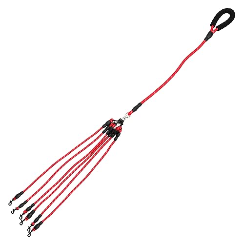 HOMFAMINI 6 Köpfe Hunde Zugseil Gehleine Robuste Haustier Sicherheitsleine Für Training 150 cm Lang Ideal Für Mehrhundehalter von HOMFAMINI