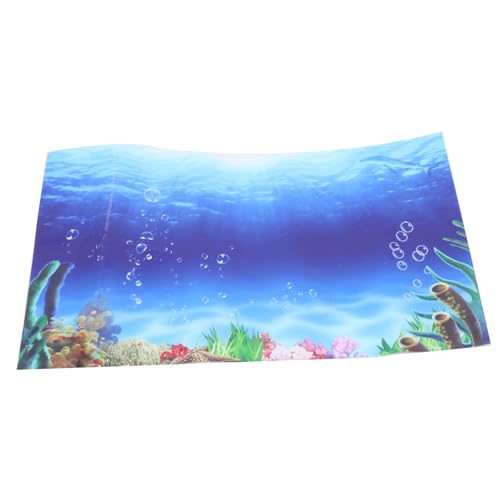 HOMFAMINI Aquarium-hintergrundaufkleber Aquarium-Hintergrund Haftet Kleiner Aquariumhintergrund Aquarienverzierung Aquarium-wanddekoration Aufkleber „aquariumlandschaft“. Blue PVC von HOMFAMINI