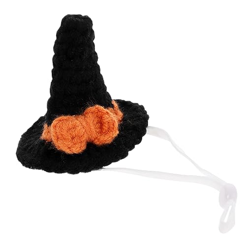 HOMFAMINI Kleiner Tier-Halloween-Perückenhut Mini-Hexenhut Miniatur-Strickmütze Mini-Wollmütze Halloween Costume Halloween Kleidung Haustier Chinchilla-Hut Chinchilla-Strickmütze Acryl von HOMFAMINI