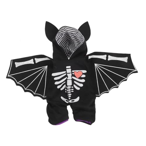 HOMFAMINI Verwandlungskostüm Für Haustiere Katzen-Hoodie Halloween-hundefledermausflügel Hunde-Cosplay-kostüm Welpe Halloween-haustierbekleidung Halloween-Party Verkleiden Black Polyester von HOMFAMINI