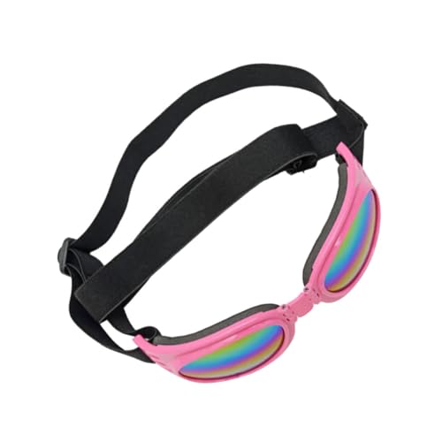 HOMFAMINI Zusammenklappbare Hundesonnenbrille Mit UV Schutz Und Verstellbaren Riemen Rosa 1 Stück Augenschutz Für Haustiere Ideale Schutzbrille Für Hunde Im Freien von HOMFAMINI