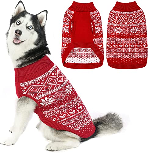 HOMIMP Hundepullover Argyle - Warmer Pullover Winterkleidung Welpen Weicher Mantel, Hässlicher Hundepullover für Kleine Mittlere und Große Hunde, Haustierkleidung Junge Mädchen von HOMIMP