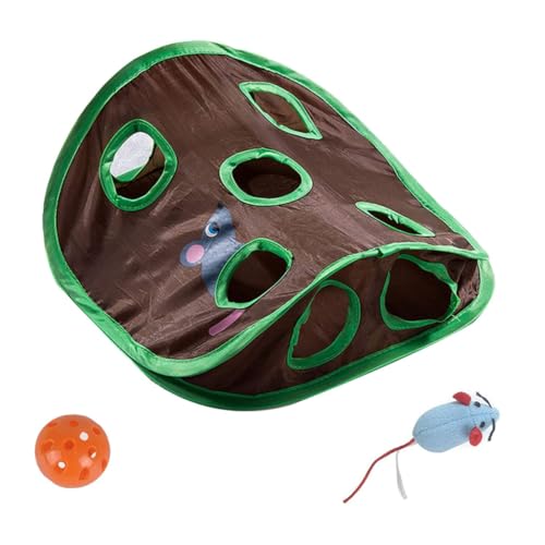 HOMOBABE 1 Satz Tunnelspielzeug Für Katzen Simuliertes Katzenspielzeug Interaktive Katzenspielzeugbälle Katze Jagen Haustier-jagdball Tierspielzeug Mit Glocke Haustiertunnel Polyester Green von HOMOBABE