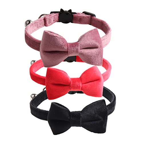 HOMOBABE 3pcs Pet Cats Collars Mit Bowtie Pretty Puppy Halskette Dekoratives Zubehör von HOMOBABE