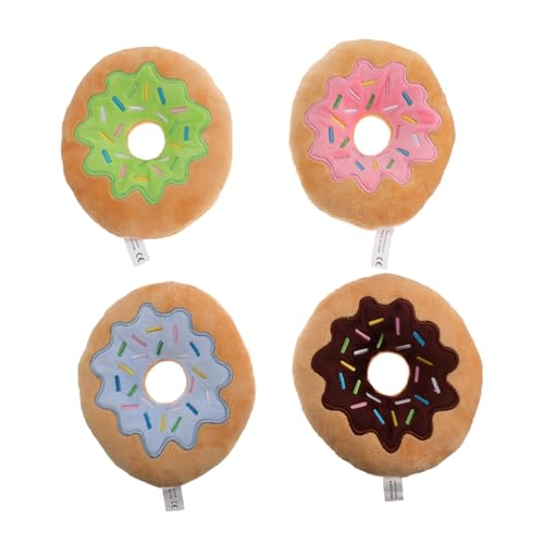 HOMOBABE 4pcs Dog Chew Toy Plüsch Donuts Shaped Squeaky Sound Spielzeug Haustier Welpe Spielzeug von HOMOBABE