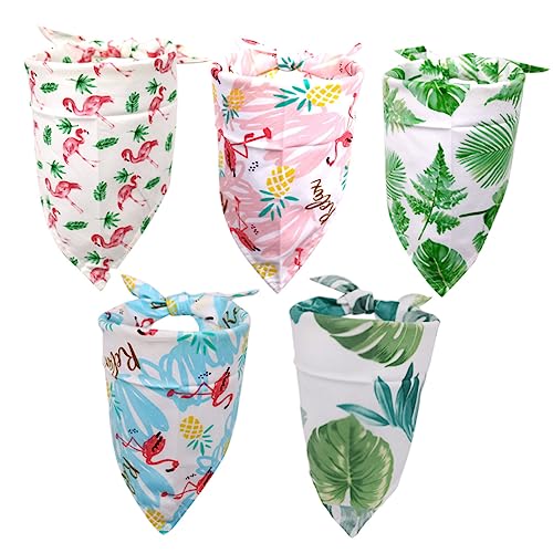 HOMOBABE 5pcs Tropical Bedrucktes Haustier Speichel Handtuch Haustierhundschalsthüter (gemischter Typ) von HOMOBABE