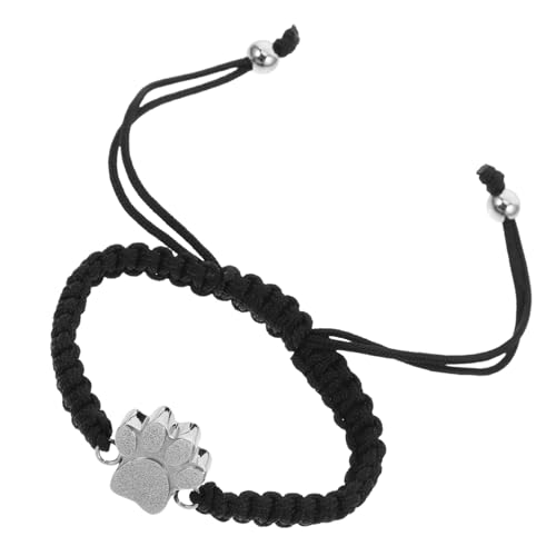 HOMOBABE Armband zur Kremation von Haustieren Hund Denkmal Welpe Haustier Gedenkarmband Verstellbares Armband für Tierasche Halskette Urnenarmband für Asche kleine Tierurne Rostfreier Stahl von HOMOBABE