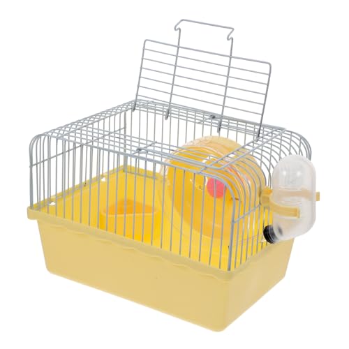 HOMOBABE Hamsterkäfig Hasenträger Für Kaninchen Zwinger Hängematten Lebewesen Vlies Tragbare Transportbox Für Hamster Reiseträger Für Vögel Bausatz Käfige Hamsterträger Yellow von HOMOBABE