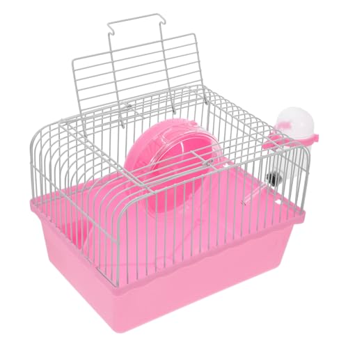 HOMOBABE Hamsterkäfig hamsterzubehör Hamster transportbox kaninchenkäfig Hamster Käfig Tragbare Transportbox für Hamster Vlies Transporthamster Tragbarer Transportkäfig für Hamster Rosa von HOMOBABE