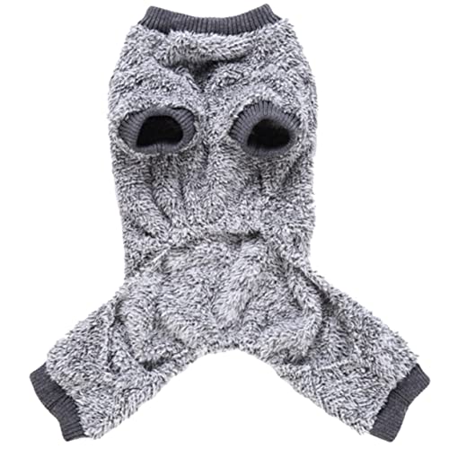 HOMOBABE Haustier-Pyjama Bequeme Hundekleidung Zartes Welpenkostüm Welpenversorgung Tragbare Hundebekleidung Welpenkleidung Für Den Haushalt Hundezubehör Grey Polyester Baumwolle von HOMOBABE