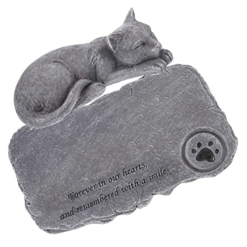 HOMOBABE Kätzchen Hund Ornament katzengeschenke Katzen Grabsteine ​​für Haustiere Katzen-Engel-Denkmal Katzen-Haustier-Gedenkstein Gartensteine ​​zum Gedenken an Katzen Harz von HOMOBABE