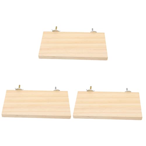 HOMSFOU 3St Tierruhestation Angebot an Papageienkäfigen Barsch aus Papageienholz Spielzeuge Spielset aus Holz Papagei-Stehplattform aus Holz Nymphensittich-Spielzeug Kleiner Papagei Vögel von HOMSFOU