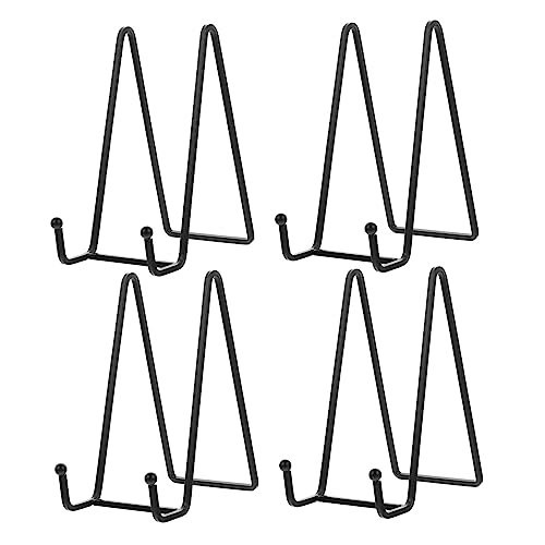 HOMSFOU 4 Stück Präsentationsständer Für Eisenplatten Drahtplattenständer Eiserne Anzeige Bildständer Kunstplattenhalter Aus Eisen Eisenplattenständer Staffelei Aus Eisen Bilderrahmen Eben von HOMSFOU