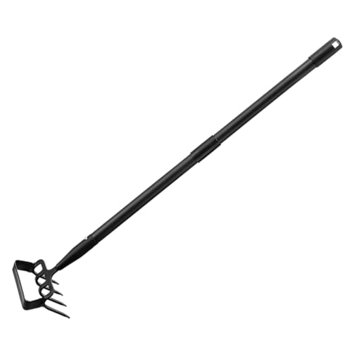 HOMSFOU Unkraut Rechen Jäter Sprüher Gras Grubber Rasen ausstecher Rentier gartenwerkzeuge unkrautmittel Remover gartenbett Gartenhacke Gartengeräte zum Graben Rostfreier Stahl Black von HOMSFOU