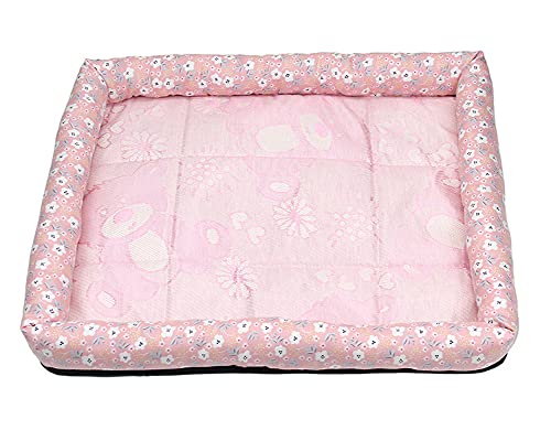 HONGBI Bequeme quadratische haustiermatte einfache hundekäfigmatte Blume waschbares hundebett kleines und mittleres Haustier sommertrainingsmatte katzenbett Haustier kühle Matte von HONGBI