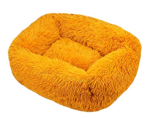 HONGBI Flauschig weiches plüsch katzenbett hundebett bequemes quadratisches haustierkissen Donut warmes hundezwinger katzenbett einfaches haustiersofa von HONGBI