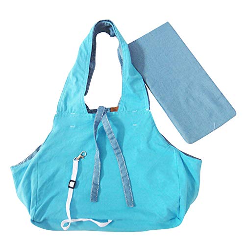 HONGBI Haustier Hund Denim Single-Schulter Sling Bag Katze Hund Tragetuch Hundetasche Umhängetasche Handtasche Tragbar Draussen Reise Hündchen Carrier PaketHellblaue Farbe 33 * 17 * 53 von HONGBI