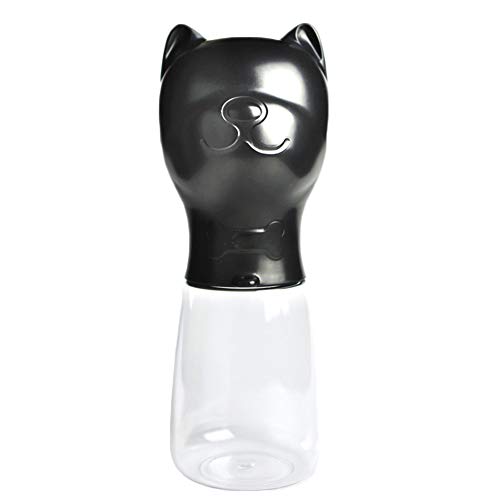 HONGBI Hund Wasserflasche 350-480ml Haustier Katze Travel Trinkflasche Tragbare Reise Trinkflasche Wasserspender für Camping, Unterwegs Outdoor Schwarz1 480ml von HONGBI