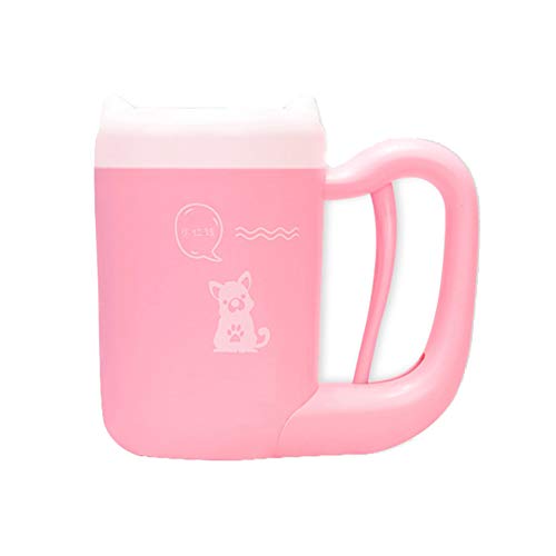 HONGBI Hunde Pfote Reiniger Pfotenreiniger Für Haustier Tragbare Pet Reinigung Pinsel Tasse Hundepfote Reiniger Feet Washer Pet Reiniger Pink Einheitsgröße von HONGBI