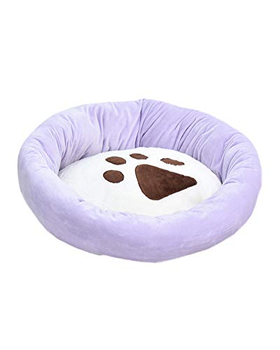 HONGBI Rundes Haustierbett,Donut Katzenbett,Schön Hundebett Weich Katze Schlafen Bett Hundesofa Katzensofa Katzennest Tierbett Weich Schlafmatte für Katzen, Kleintiere oder Welpen Lila L von HONGBI