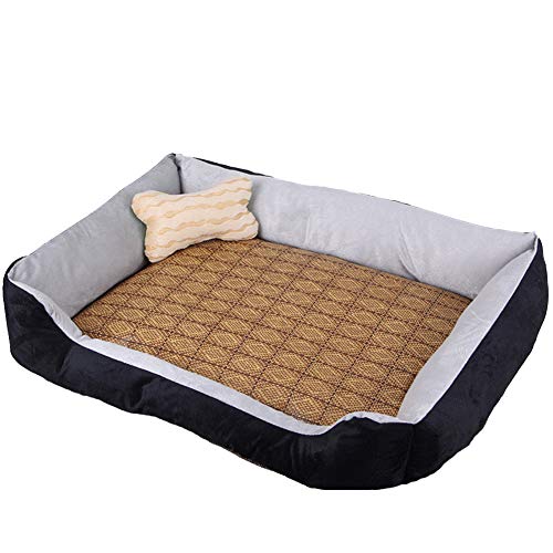 Hundebett Hundekissen, Waschbares Hundebett mit Rand, Hundesofa für Kleine, Mittlere und Grosse Hunde, Rutschfestes Hundekörbchen, Robust und Gemütlich Schwarz grau + matt XXS von HONGBI