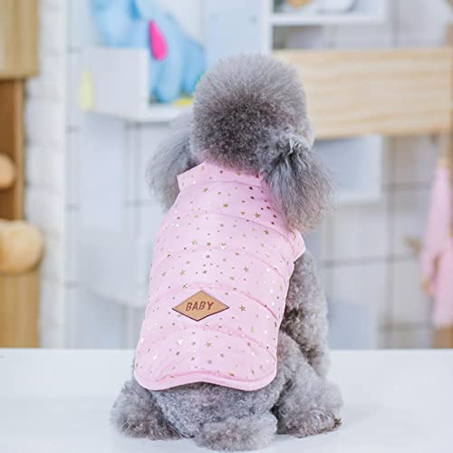 Hundemantel Jacke Warme Haustier Hundebekleidung für kleine mittelgroße Hunde Kostüm Chihuahua Kleidung für Hunde Jacke-Rosa,M 2-3KG von HONGCANG