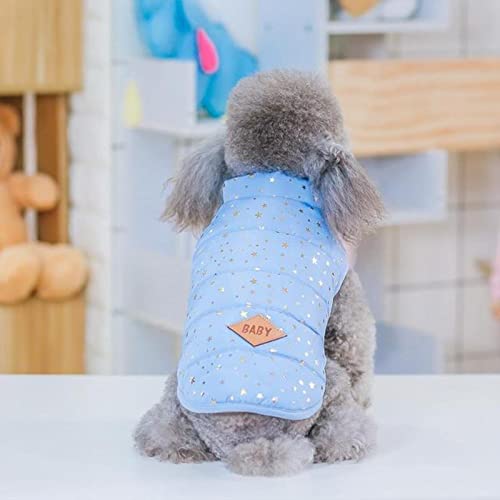 Hundemantel Jacke Warme Haustier Hundebekleidung für kleine mittlere Hunde Kostüm Chihuahua Kleidung für Hunde Jacke-Blau,L 3-4KG von HONGCANG