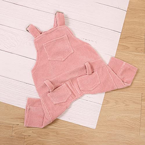 Verstellbarer Hundeoverall Winter Französische Bulldogge Kleidung für Hunde Mantel Warme Haustier Hund Kleidung Mops Kleidung für Hunde Pyjamas Haustier Outfit-Rosa,L von HONGCANG