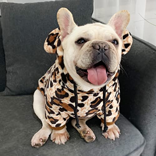 Winterhundekleidung Leopard Hundemantel Jacke Fette Hundekleidung Französische Bulldogge Haustierkleidung Für Kleine Mittlere Hunde Haustierprodukte-Leopard,4XL von HONGCANG