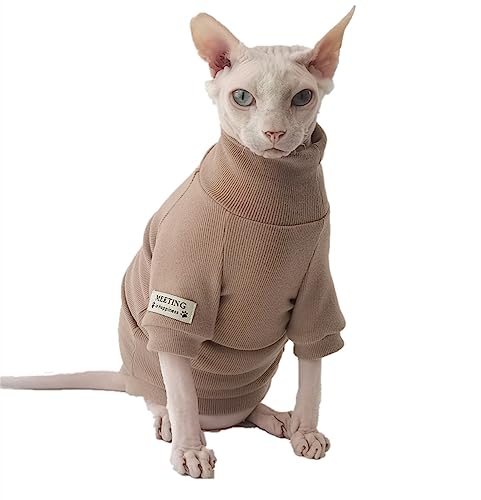 HONGSUO Sphinx-Katzenkleidung, Haarlose Katze, Frühlings- Und Herbst-Bottom-Shirt, Pullover Aus Reiner Baumwolle, Einfach Und Elastisch,Farbe 1,L von HONGSUO