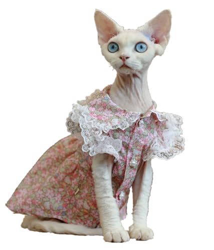 HONGSUO Sphynx Katze Kleidung Devon/haarlose Katze Puppe Halsband Kleid Prinzessin Kleid Bequem Und Atmungsaktiv,Rock,L+ von HONGSUO