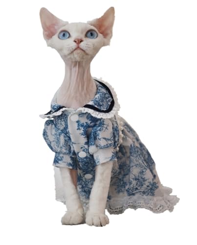 HONGSUO Sphynx-Katzenkleidung, Devon/Haarlose Katze, Französisches Prinzessinnenkleid, Perlenkleid, Weich Und Bequem,Rock,S+ von HONGSUO