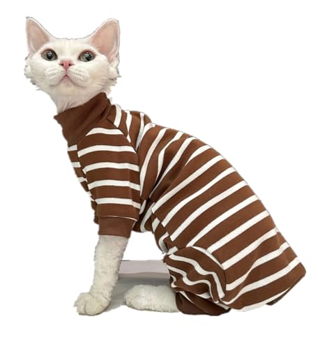 HONGSUO Sphynx-Katzenkleidung Devon/Haarlose Katze, Gestrickte 4-Legger-Kleidung Aus Reiner Baumwolle, Dehnbar, Bequem Und Warm,4 Schuhe,XS von HONGSUO