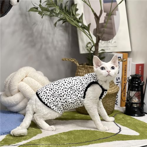 HONGSUO Sphynx-Katzenkleidung Devon/Haarlose Katze Frühling Und Sommer Camisole Ärmelloses T-Shirt Bequem Und Anti-Ausziehen,Leibchen,M von HONGSUO