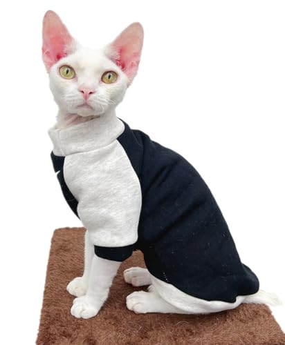 HONGSUO Sphynx-Katzenkleidung Devon/Haarlose Katze Frühlings- Und Sommer-Sweatshirt Herbst- Und Winter-Samt-Bottom-Shirt,Sweatshirt (Fleece),L von HONGSUO