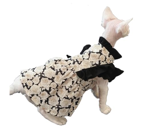 HONGSUO Sphynx-Katzenkleidung Devon/Haarlose Katze Rosenkleid Prinzessinnenkleid Bequem Und Hypoallergen,Prinzessinenkleid,M- von HONGSUO