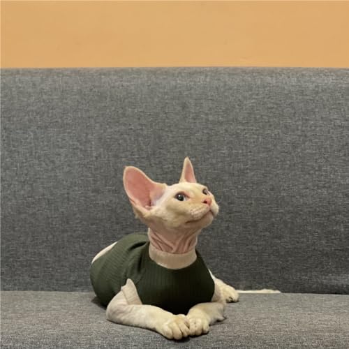 HONGSUO Sphynx-Katzenkleidung Devon/Haarlose Katze Sommer Dünnes T-Shirt Ärmellose Weste 4-Bein-Kleidung Klimatisierte Kleidung,Ärmellose Weste,XXL von HONGSUO