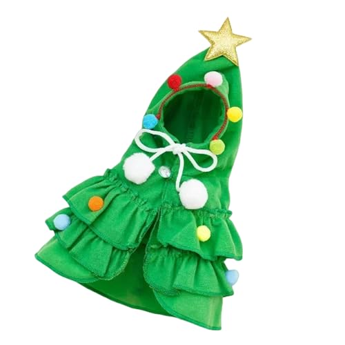 HONGYEMY Hundekleidung Frohe Weihnachten Haustier Kleidung Hund Cloak Haustier Cape Und Schalpupf Cosplay Santa Tree Kostümmantel-grün-l von HONGYEMY