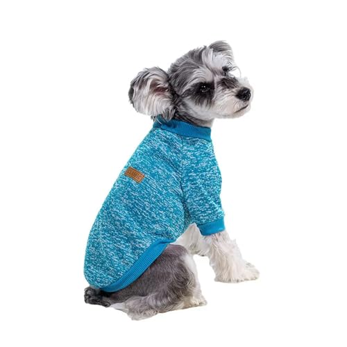 HONGYEMY Hundekleidung Halten Sie Sich Warme Kätzchen Welpe Kleidung Kleiner Hund Französisch Bulldogge Sweatshirt Haustier Hunde Katzen Jacke Mantel Kleidung-hellblau-m von HONGYEMY