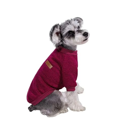 HONGYEMY Hundekleidung Halten Sie Sich Warme Kätzchen Welpe Kleidung Kleiner Hund Französisch Bulldogge Sweatshirt Haustier Hunde Katzen Jacke Mantel Kleidung-weinrot-l von HONGYEMY