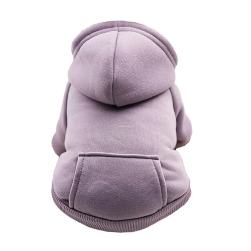 HONGYEMY Hundekleidung Haustierkleidung Hund Warm Weste Winter Süßer Hoodie Pullover Mantel Kostüme Kleine Mittelgroße Haustierpupfkleidung-Hellviolett-l von HONGYEMY