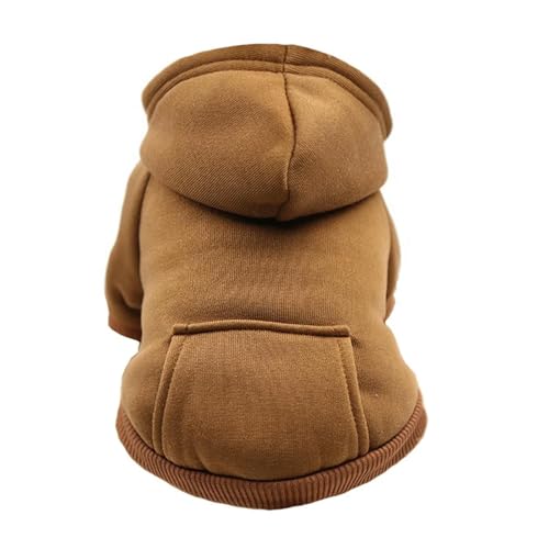 HONGYEMY Hundekleidung Haustierkleidung Hund Warm Weste Winter Süßer Hoodie Pullover Mantel Kostüme Kleine Mittelgroße Haustierpupfkleidung-Kaffee-xs von HONGYEMY