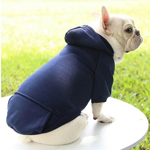 HONGYEMY Hundekleidung Haustierkleidung Hund Warm Weste Winter Süßer Hoodie Pullover Mantel Kostüme Kleine Mittelgroße Haustierpupfkleidung-Marine Blue1-xxl von HONGYEMY