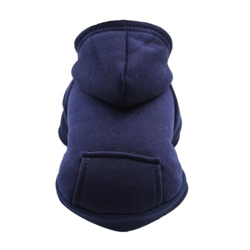 HONGYEMY Hundekleidung Haustierkleidung Hund Warm Weste Winter Süßer Hoodie Pullover Mantel Kostüme Kleine Mittelgroße Haustierpupfkleidung-Marineblau-XL von HONGYEMY