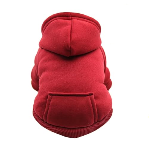 HONGYEMY Hundekleidung Haustierkleidung Hund Warm Weste Winter Süßer Hoodie Pullover Mantel Kostüme Kleine Mittelgroße Haustierpupfkleidung-Wein Red1-xl von HONGYEMY