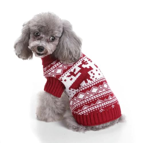 HONGYEMY Hundekleidung Haustierkleidung Schwerer Pullover Hund Kleidung Teddy Kleidung Hund Herbst Und Winterkleidung-myd59 Rot-XL von HONGYEMY