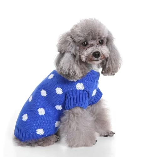 HONGYEMY Hundekleidung Haustierkleidung Schwerer Pullover Hund Kleidung Teddy Kleidung Hund Herbst Und Winterkleidung-myd64 Blau-XXL von HONGYEMY