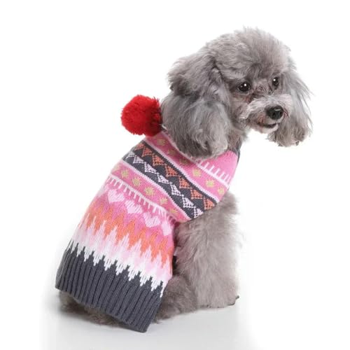 HONGYEMY Hundekleidung Haustierkleidung Schwerer Pullover Hund Kleidung Teddy Kleidung Hund Herbst Und Winterkleidung-myd72 Rose Rot-l von HONGYEMY