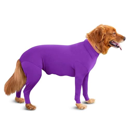 HONGYEMY Hundekleidung Hundekleidung Kleider Aus Hundehaarshirtkörper Jumpsuit Für Große Hunde-lila-XL von HONGYEMY